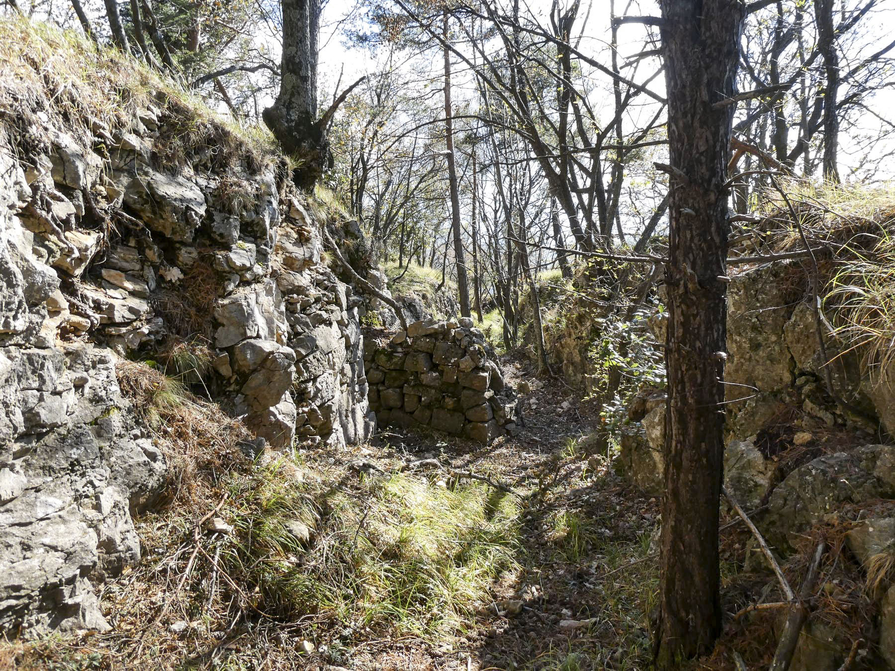 Ligne Maginot - PIC DE GARUCHE 3 - (Cuve pour arme d'infanterie) - Abri 'Séré de Rivières' réutilisé avec rajout d'un mur de protection en pierres sèches. - ELLENA - CUNY
