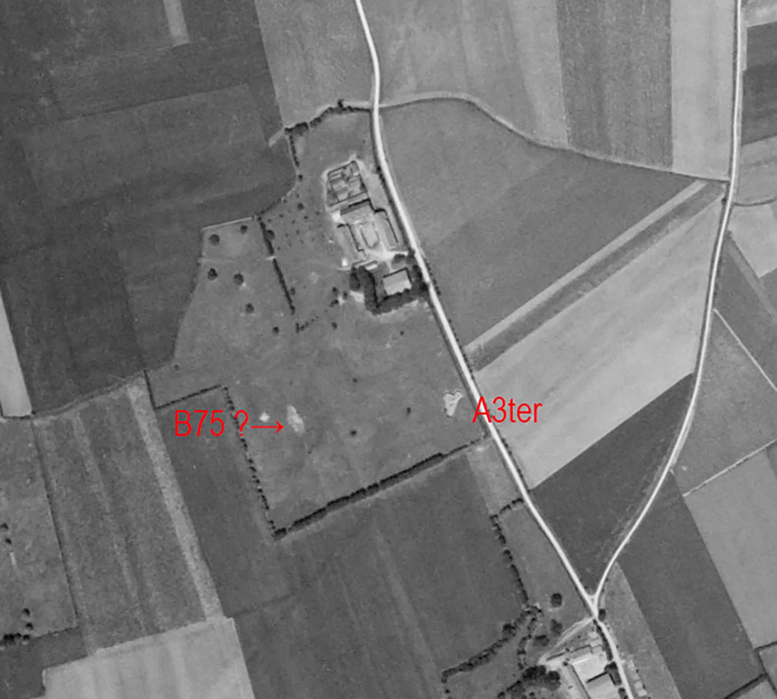 Ligne Maginot - A3TER - CAPPEL HOUCK NORD - (Blockhaus lourd type STG / STG-FCR - Double) -  - IGN - Géoportail 1949