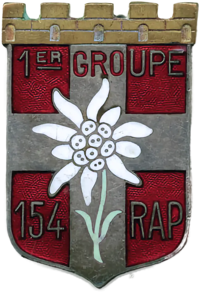 Ligne Maginot - 154° Régiment d'Artillerie de Position (154° RAP) - Insigne du 1er Groupe du 154° RAP