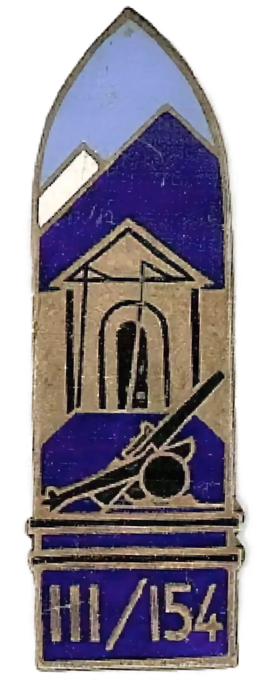 Ligne Maginot - 154° Régiment d'Artillerie de Position (154° RAP) - Insigne du 3° groupe du 154° Régiment d'Artillerie de Position